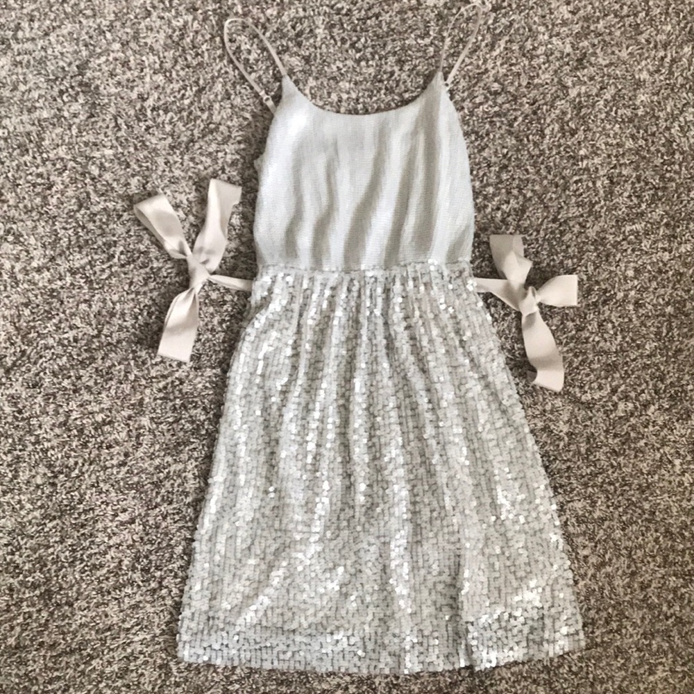 Beautiful Sequin Silver Dress From Express - Picture 2 of 7